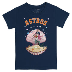 Houston Astros Tiny Turnip Youth Mermaid T-Shirt - Navy T-shirts