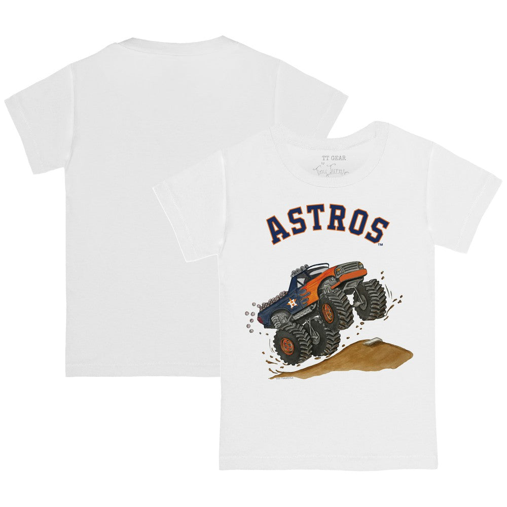 Houston Astros Tiny Turnip Youth Monster Truck T-Shirt - White T-shirts
