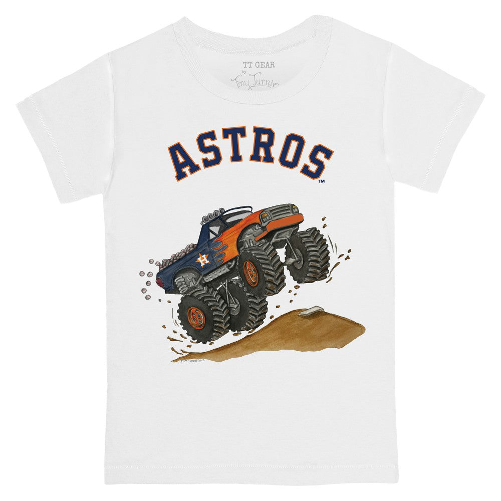 Houston Astros Tiny Turnip Youth Monster Truck T-Shirt - White T-shirts