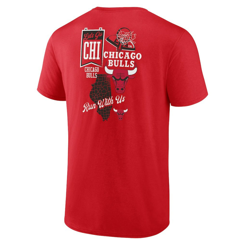 Chicago Bulls Split Zone T-Shirt Red outlet