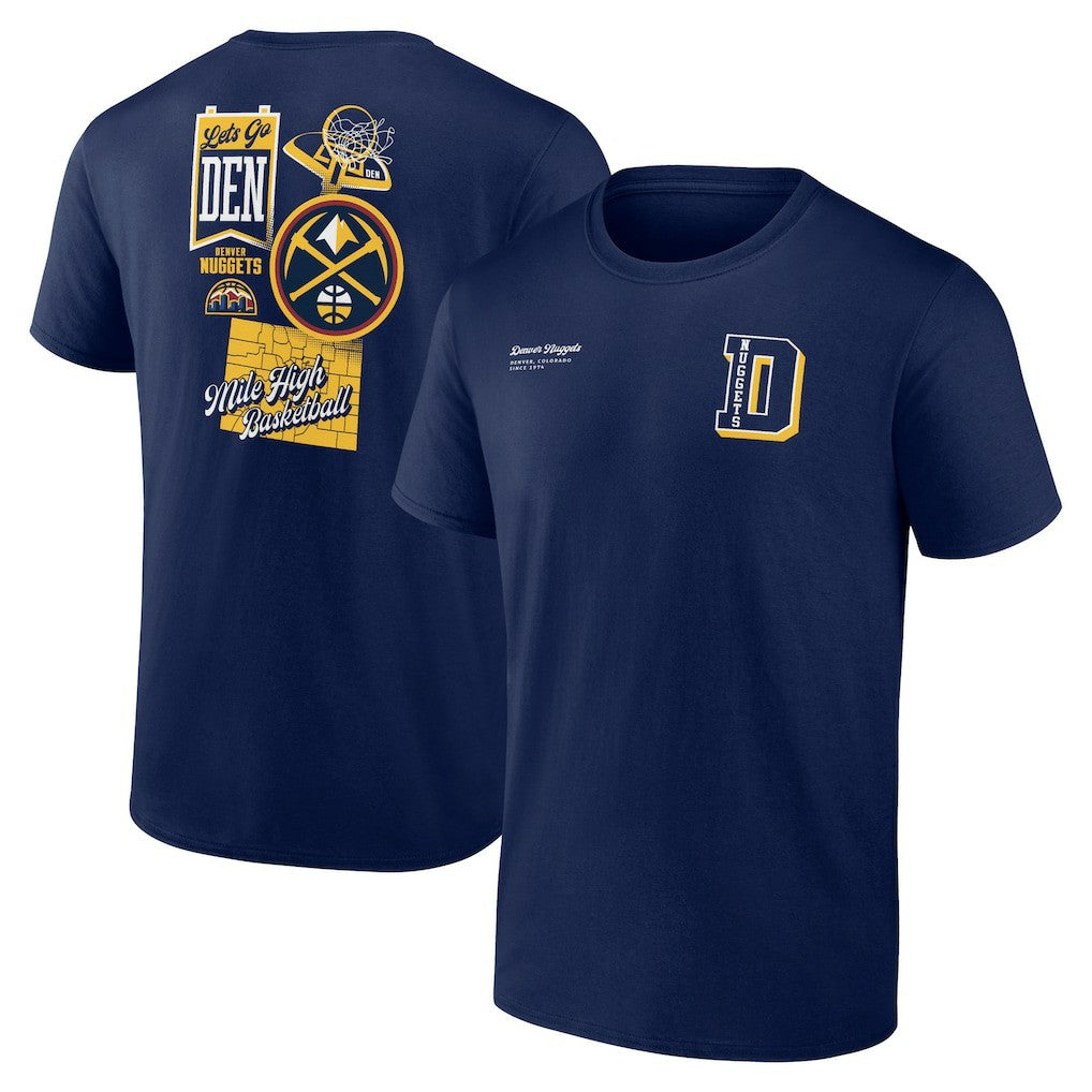 Denver Nuggets Split Zone T-Shirt Navy outlet