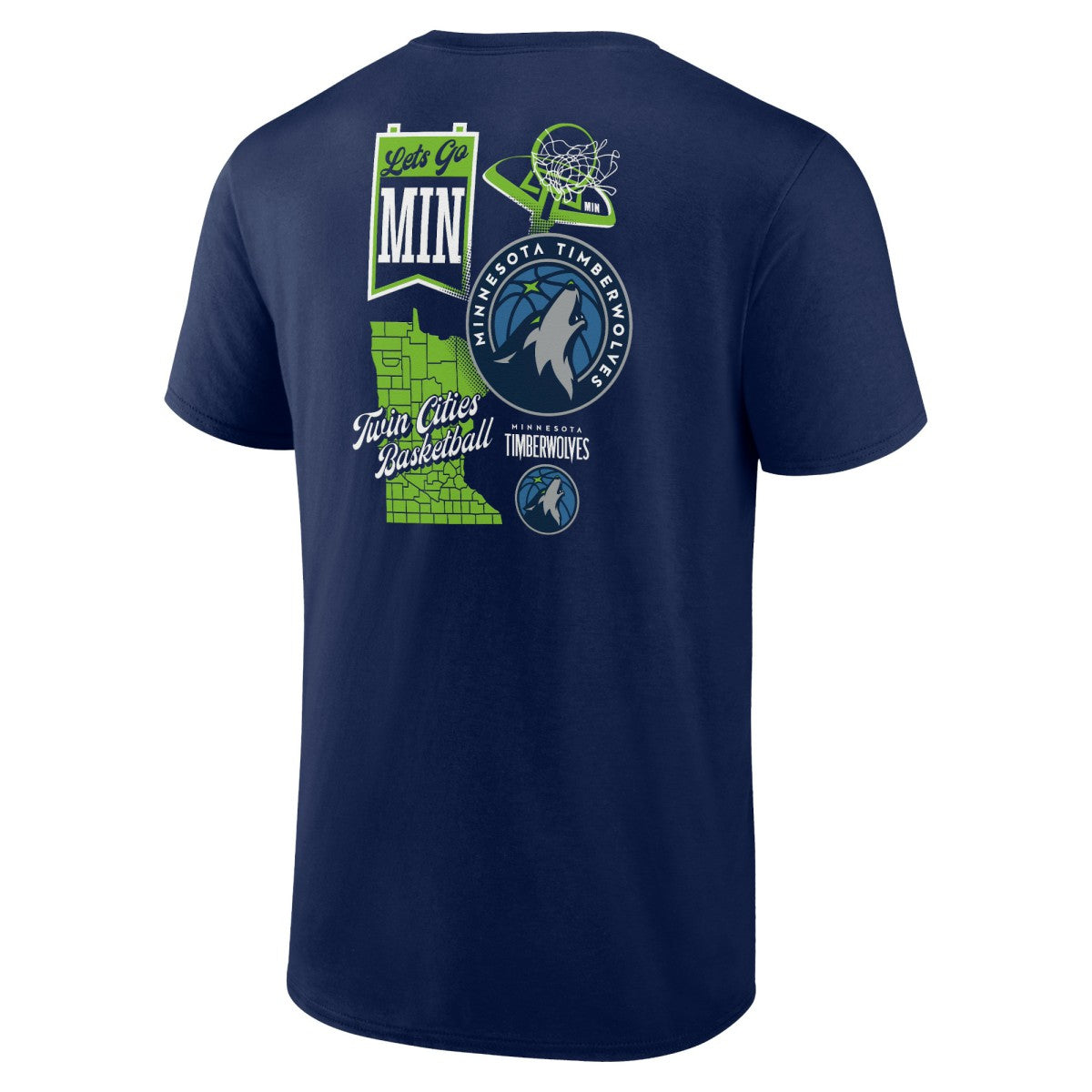 Minnesota Timberwolves Split Zone T-Shirt Navy