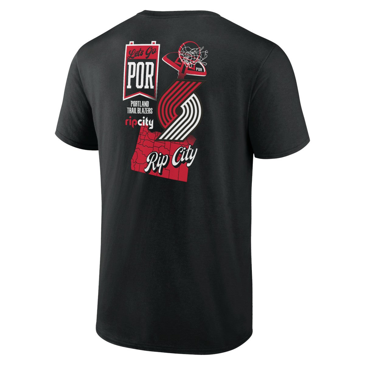 Portland Trail Blazers Split Zone T-Shirt Black outlet