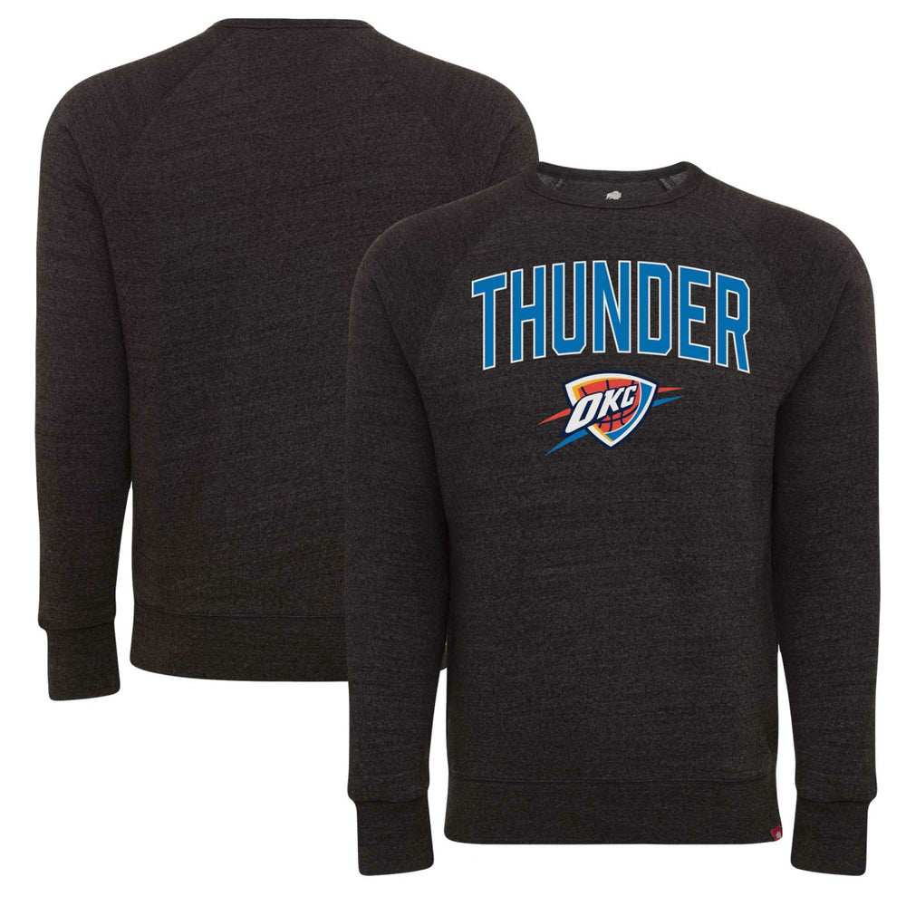Oklahoma City Thunder Sportiqe Unisex Harmon Super Soft Tri-Blend Raglan Pullover Sweatshirt Black