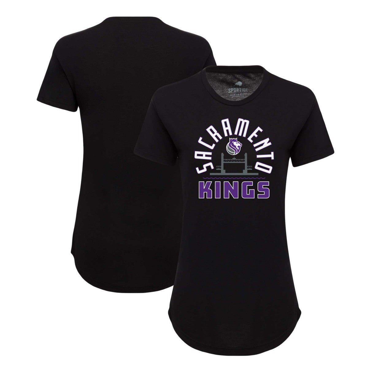 Sacramento Kings Sportiqe Women's Phoebe Super Soft Tri-Blend T-Shirt Black
