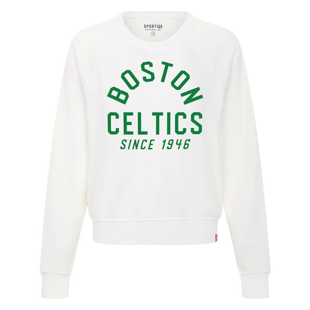 Boston Celtics Sportiqe Women's Ashlyn Super Soft Raglan Pullover Sweatshirt White outlet