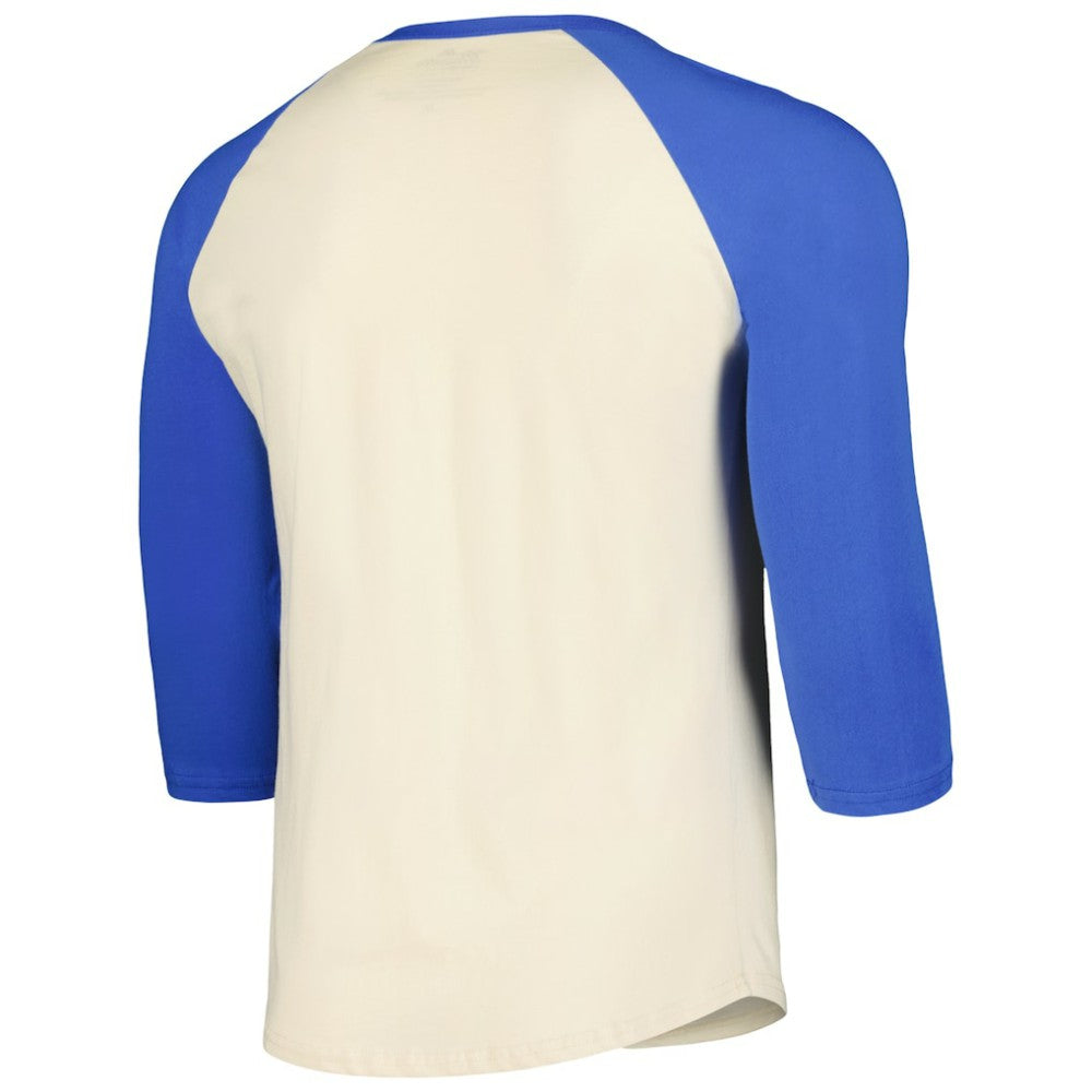 Atlanta Braves Majestic Threads Raglan 3/4-Sleeve T-Shirt - Cream/Royal T-shirts