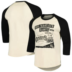 San Francisco Giants Majestic Threads Raglan 3/4-Sleeve T-Shirt - Cream/Black T-shirts