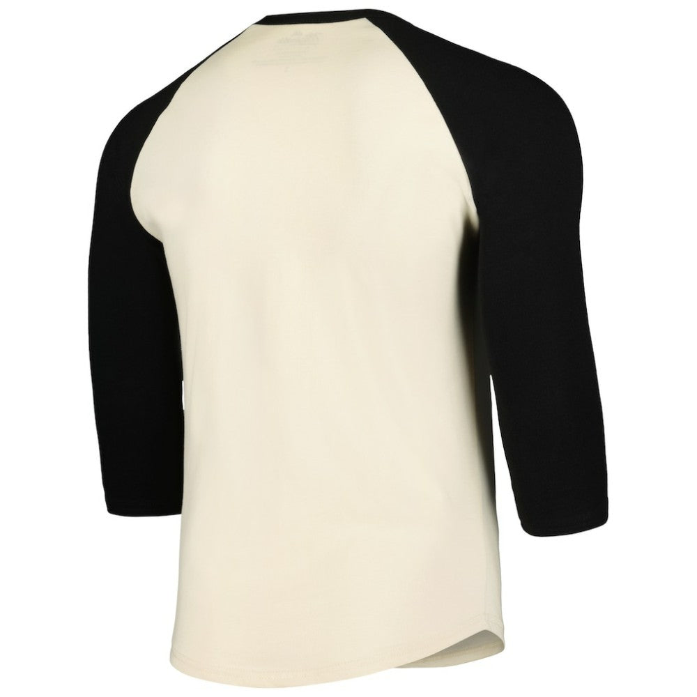 San Francisco Giants Majestic Threads Raglan 3/4-Sleeve T-Shirt - Cream/Black T-shirts