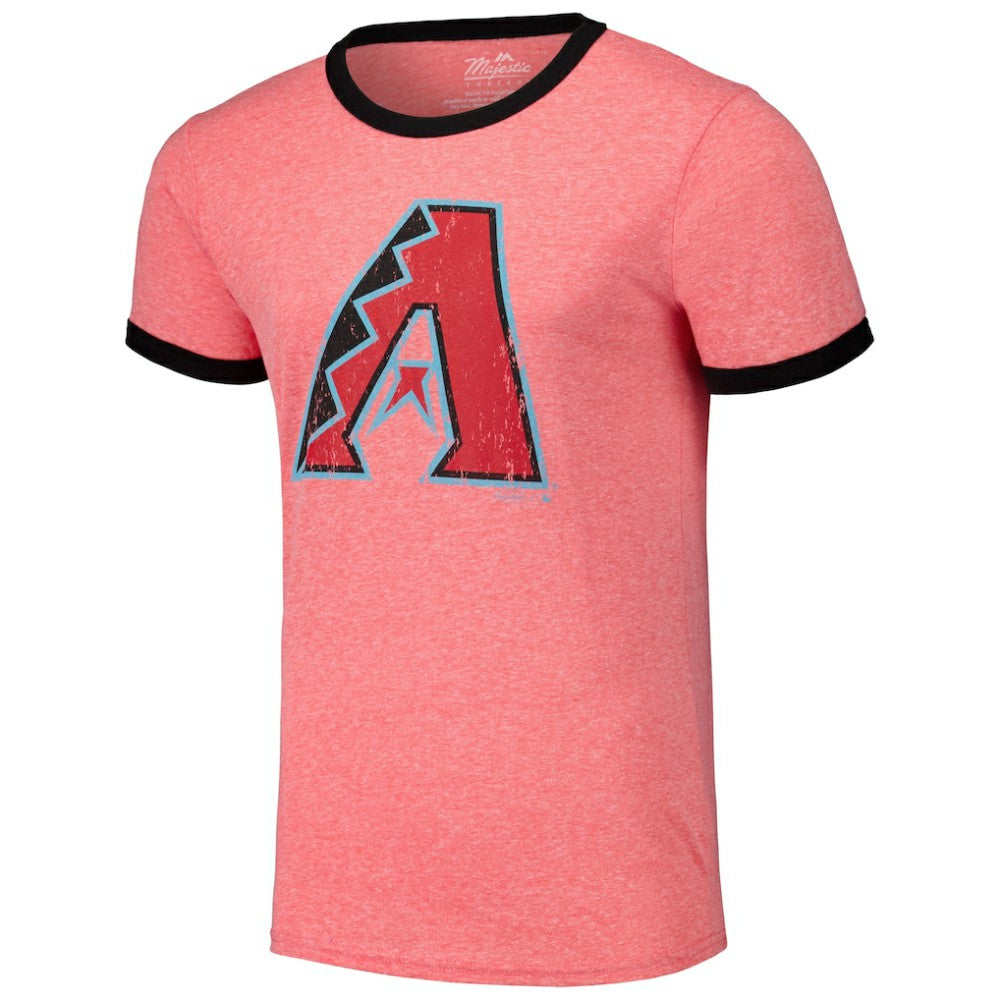Arizona Diamondbacks Majestic Threads Ringer Tri-Blend T-Shirt - Red T-shirts