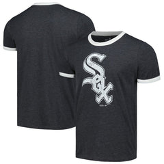Chicago White Sox Majestic Threads Ringer Tri-Blend T-Shirt - Black T-shirts