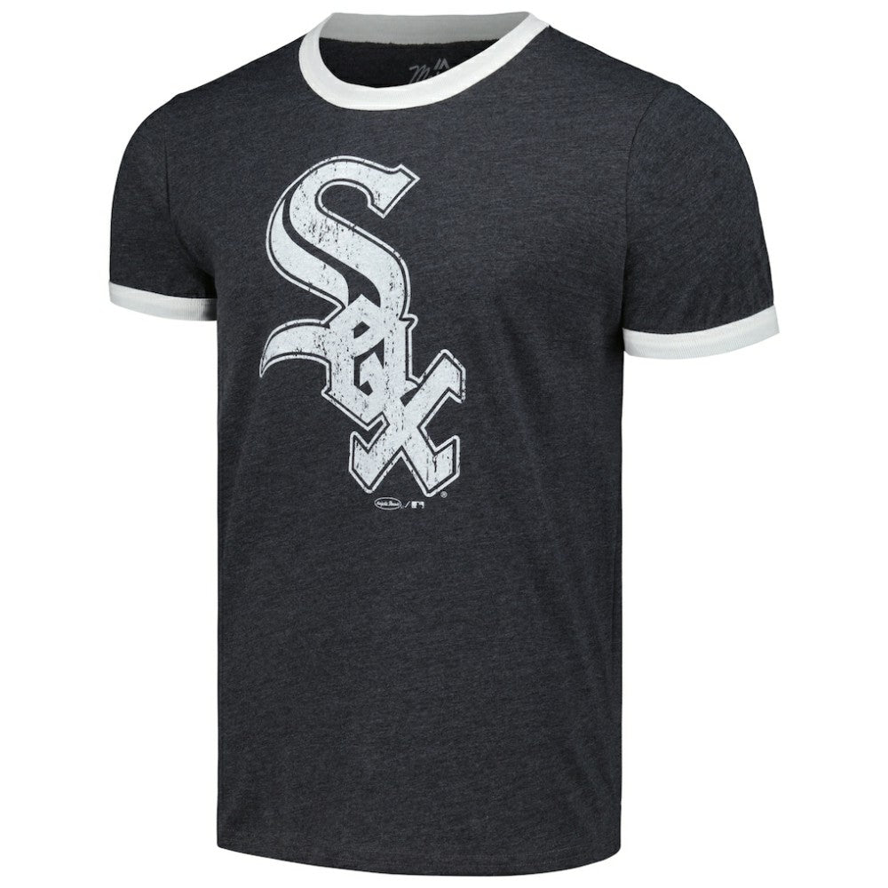 Chicago White Sox Majestic Threads Ringer Tri-Blend T-Shirt - Black T-shirts