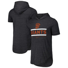 San Francisco Giants Majestic Threads Tri-Blend Hoodie T-Shirt - Black Hoodies