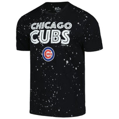 Chicago Cubs Majestic Threads Splatter T-Shirt - Black/White T-shirts
