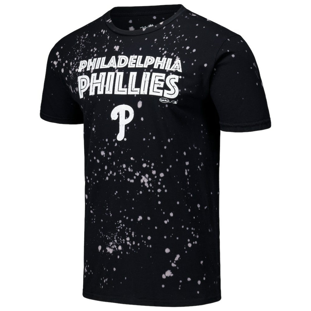 Philadelphia Phillies Majestic Threads Splatter T-Shirt - Black/White T-shirts