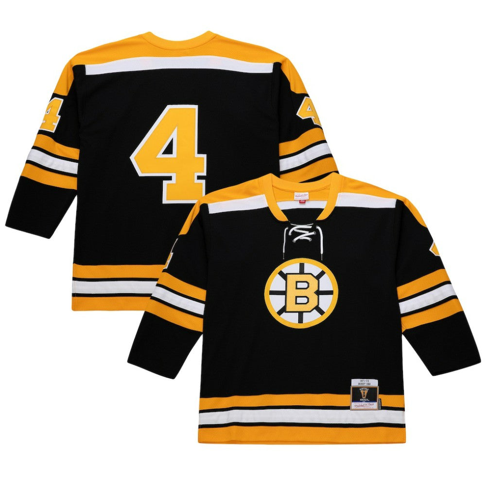 Bobby Orr Boston Bruins Mitchell & Ness Big & Tall 1971/72 Blue Line 2.0 Jersey - Black | US 201351071