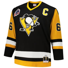 Mario Lemieux Pittsburgh Penguins Mitchell & Ness Big & Tall 1991/92 Blue Line 2.0 Jersey - Black | US 201351075
