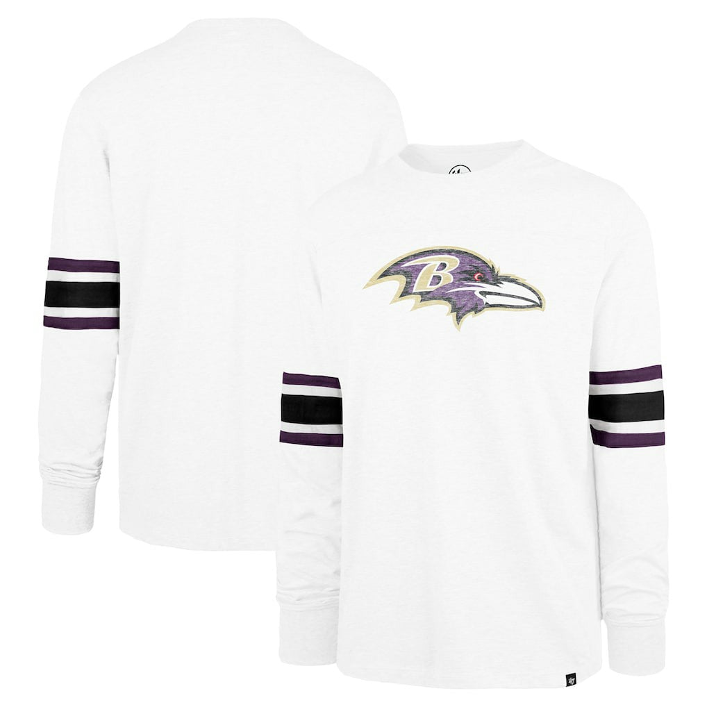 Baltimore Ravens '47 Gridiron Premier Brex Long Sleeve T-Shirt - White T-shirts