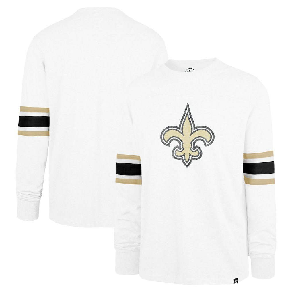 New Orleans Saints '47 Gridiron Premier Brex Long Sleeve T-Shirt - White T-shirts