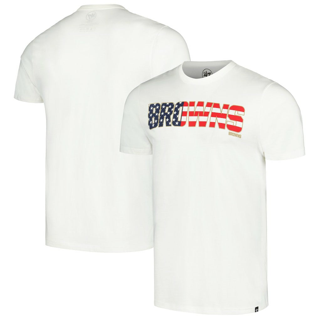 Cleveland Browns '47 Flag Script Franklin T-Shirt - White T-shirts