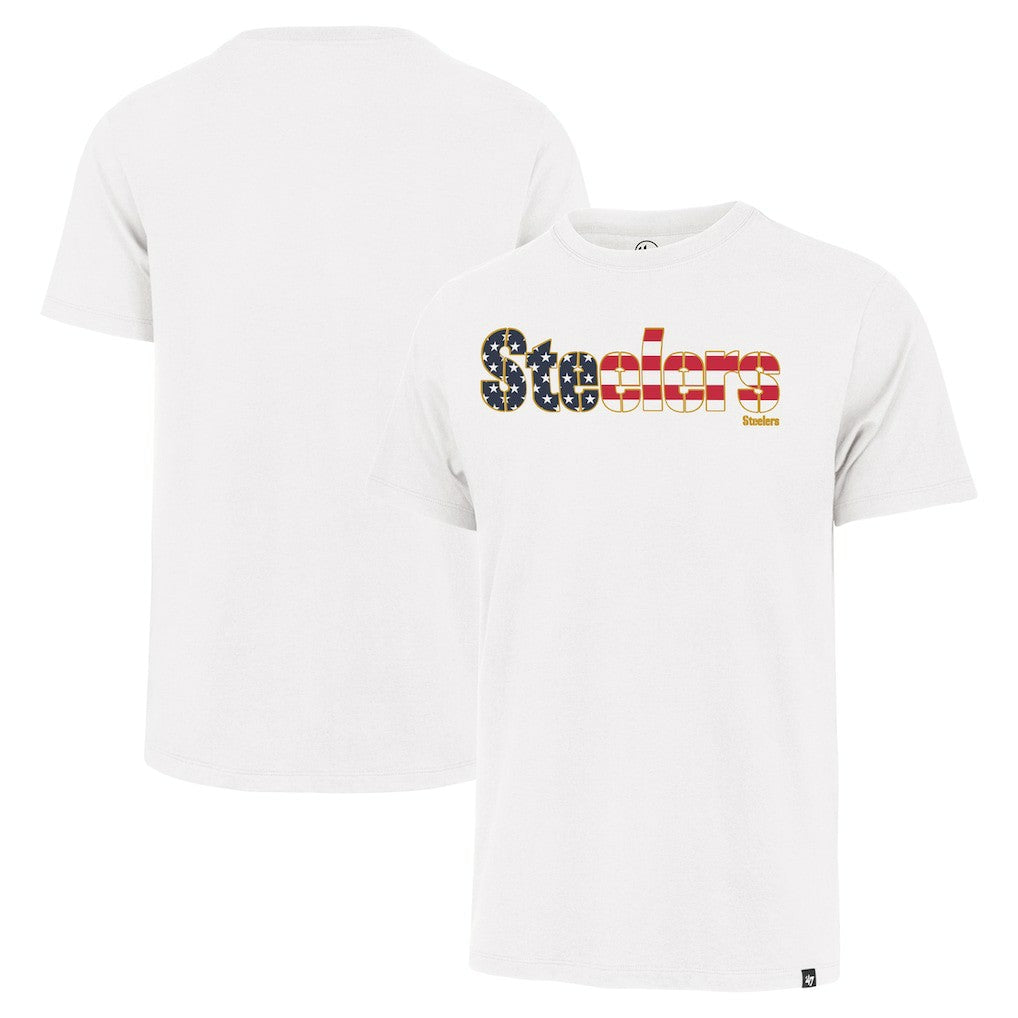 Pittsburgh Steelers '47 Flag Script Franklin T-Shirt - White T-shirts