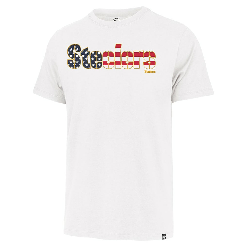 Pittsburgh Steelers '47 Flag Script Franklin T-Shirt - White T-shirts