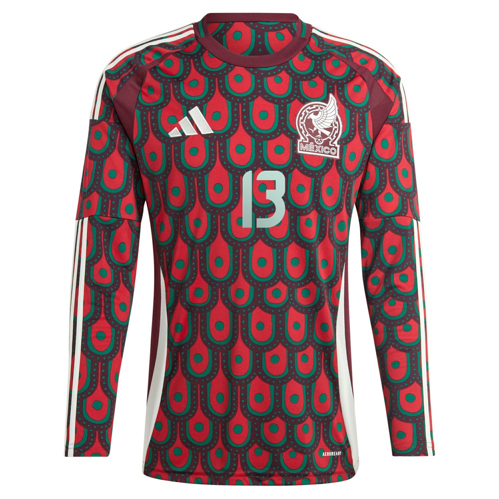 Guillermo Ochoa Mexico National Team 2024 Home Replica Player Long Sleeve Jersey Burgundy - Adidas discount