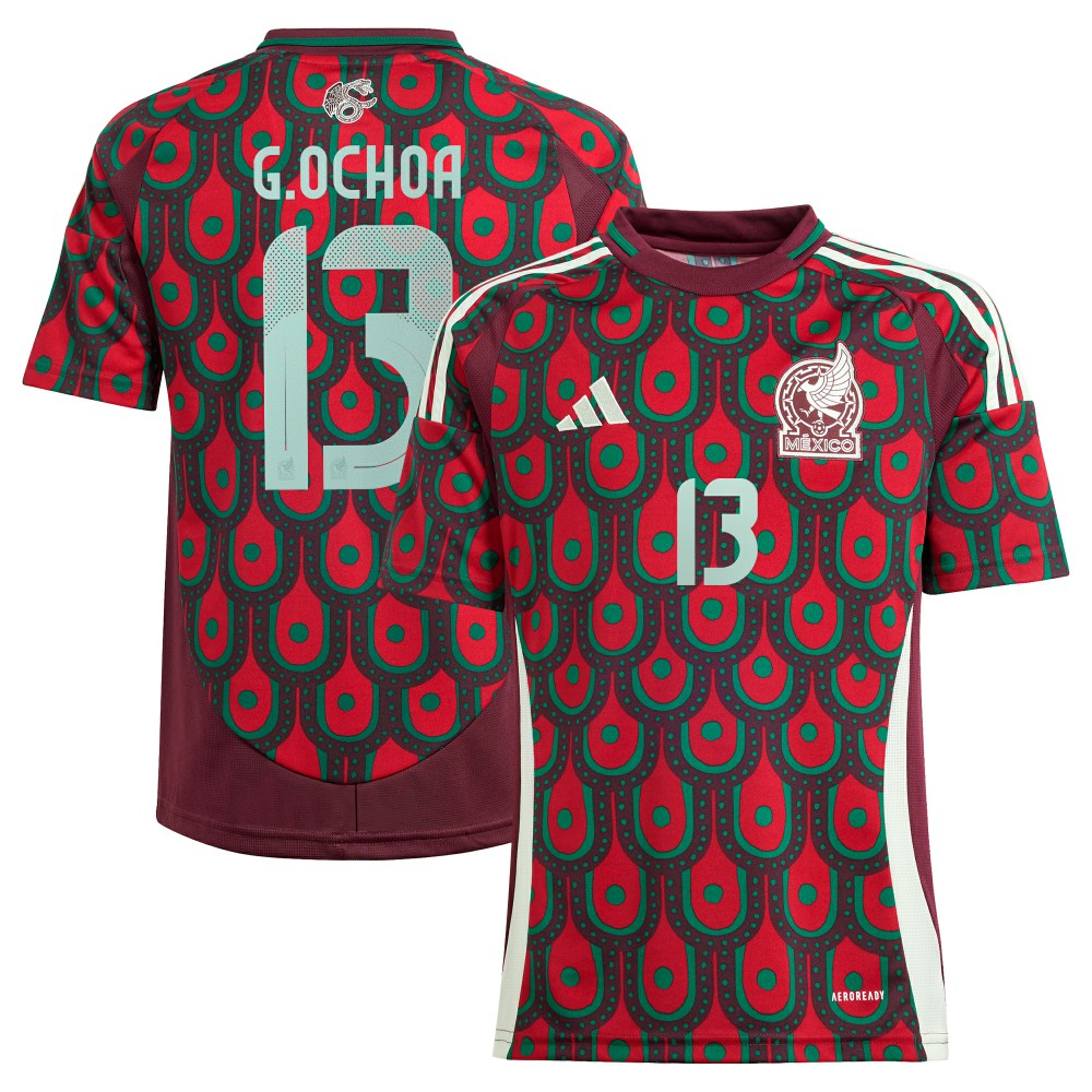 Guillermo Ochoa Mexico National Team Youth 2024 Home Replica Player Jersey Burgundy - Adidas for sale