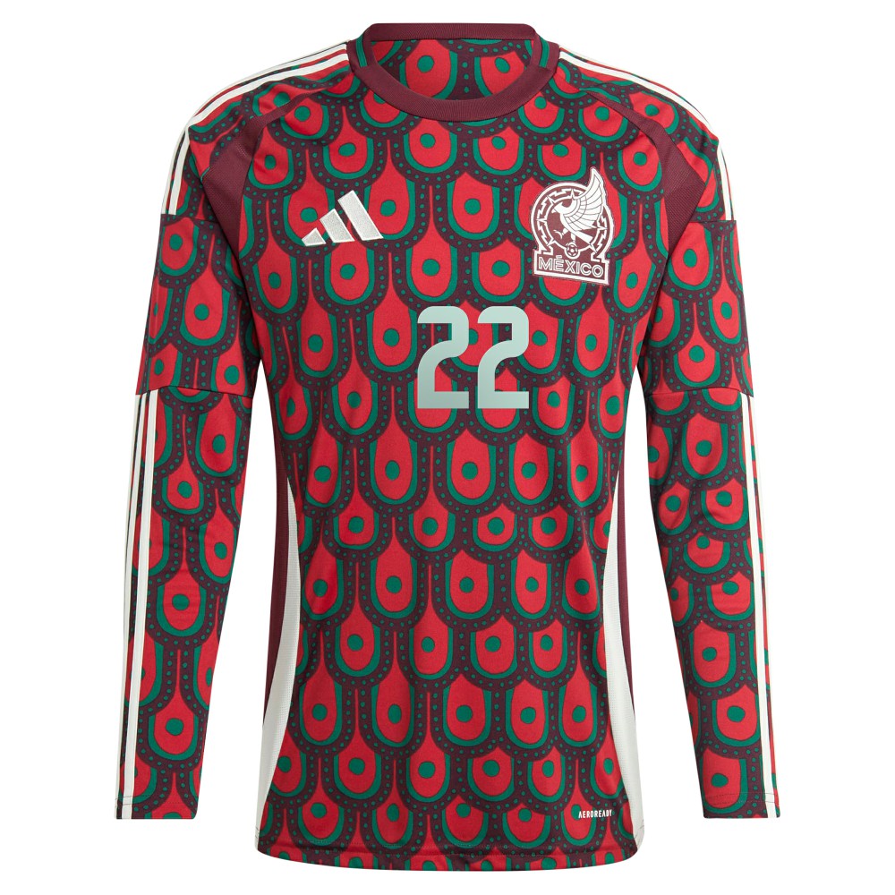 Hirving Lozano Mexico National Team 2024 Home Replica Player Long Sleeve Jersey Burgundy - Adidas discount