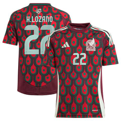 Hirving Lozano Mexico National Team Youth 2024 Home Replica Player Jersey Green - Adidas outlet