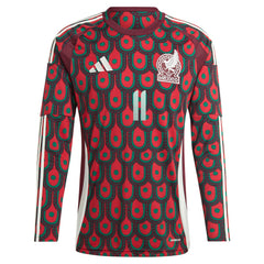 Santiago Giménez Mexico National Team 2024 Home Replica Player Long Sleeve Jersey Burgundy - Adidas outlet