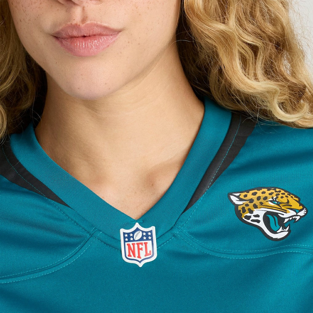 Travis Hunter Jacksonville Jaguars Women's 2025 NFL Draft First Round Pick Team Game Player Jersey - Teal Jerseys