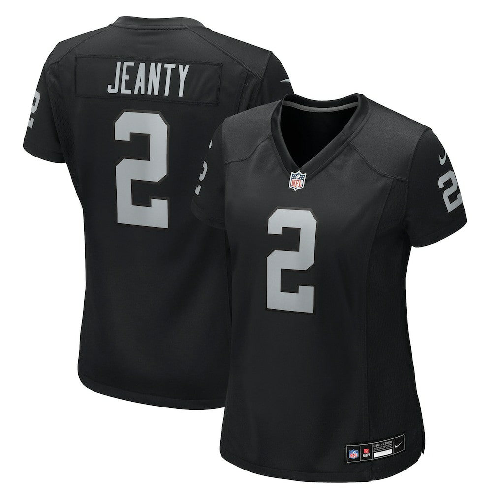 Ashton Jeanty Las Vegas Raiders Women's 2025 NFL Draft First Round Pick Team Game Jersey - Black Jerseys