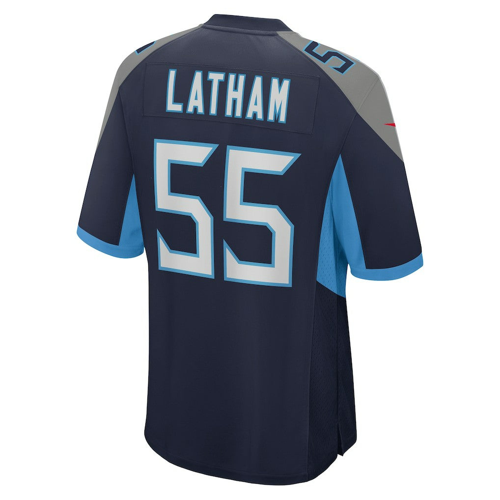 JC Latham Tennessee Titans Player Game Jersey - Navy Jerseys