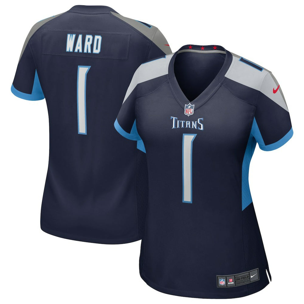 Cameron Ward Tennessee Titans Women's 2025 NFL Draft First Round Pick Alternate Game Jersey - Navy Jerseys