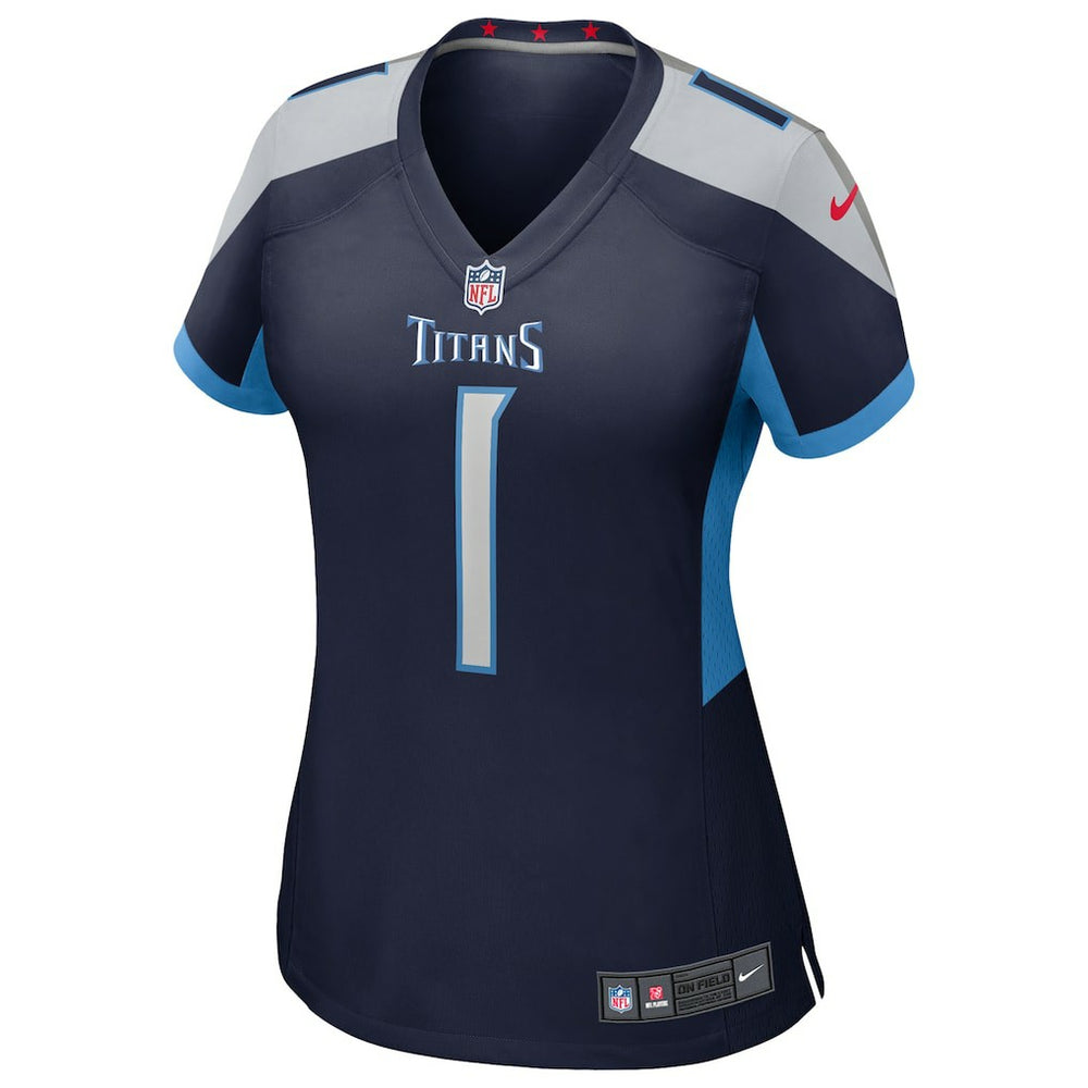 Cameron Ward Tennessee Titans Women's 2025 NFL Draft First Round Pick Alternate Game Jersey - Navy Jerseys