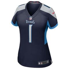 Cameron Ward Tennessee Titans Women's 2025 NFL Draft First Round Pick Alternate Game Jersey - Navy Jerseys