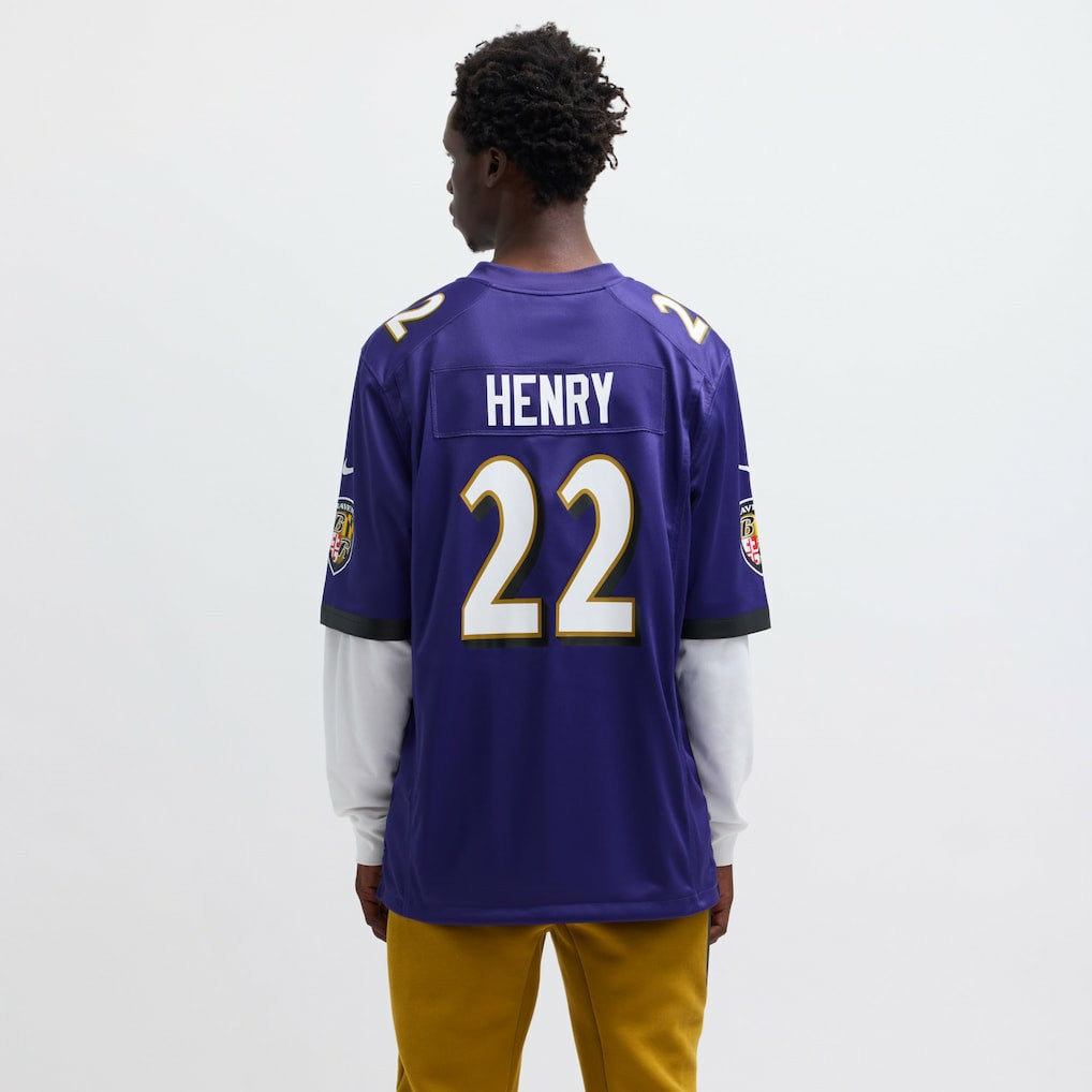 Derrick Henry Baltimore Ravens Game Player Jersey - Purple Jerseys