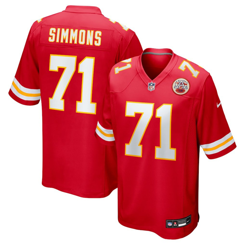 Josh Simmons Kansas City Chiefs 2025 NFL Draft First Round Pick Game Jersey - Red Jerseys