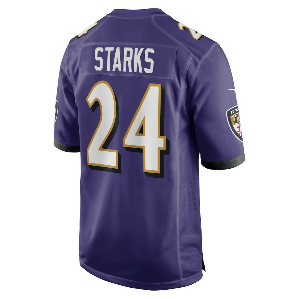 Malaki Starks Baltimore Ravens 2025 NFL Draft First Round Pick Game Jersey - Purple Jerseys