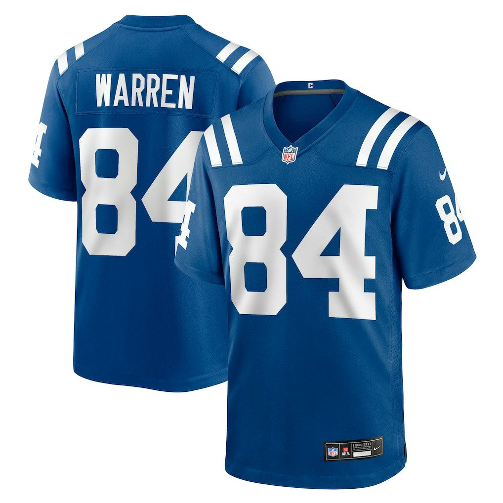Tyler Warren Indianapolis Colts 2025 NFL Draft First Round Pick Game Jersey - Royal Jerseys