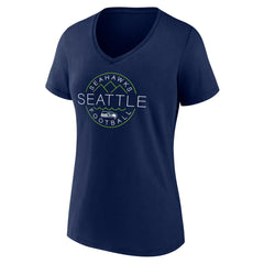 Seattle Seahawks Women's Defensive Stand V-Neck T-Shirt - College Navy T-shirts