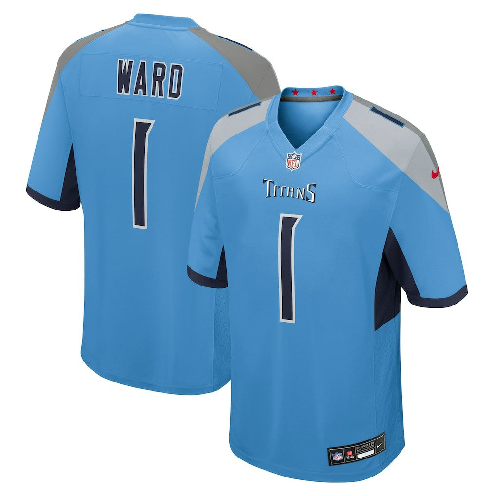 Cameron Ward Tennessee Titans 2025 NFL Draft First Round Pick Game Jersey - Light Blue Jerseys