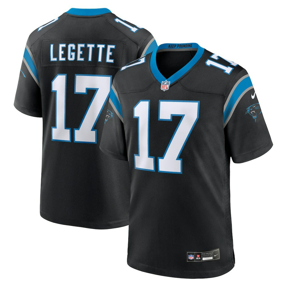 Xavier Legette Carolina Panthers 2024 NFL First Round Pick Game Player Jersey - Black Jerseys