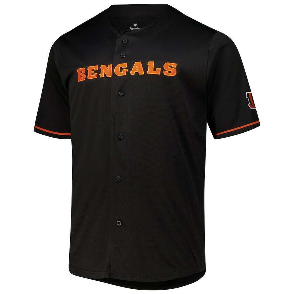 Joe Burrow Cincinnati Bengals Big & Tall Baseball Button-Up Shirt - Black