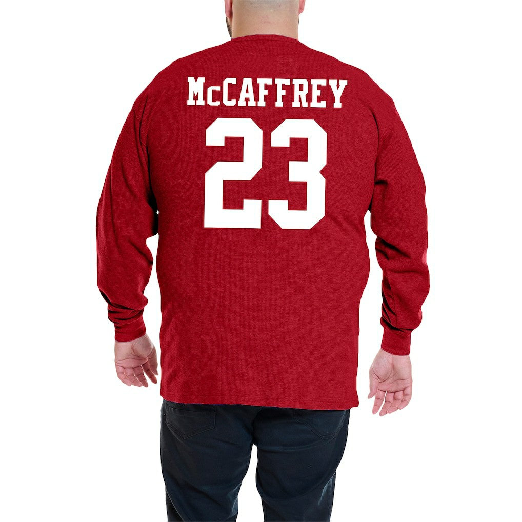 Christian McCaffrey San Francisco 49ers Big & Tall Thermal Waffle Long Sleeve T-Shirt - Scarlet T-shirts
