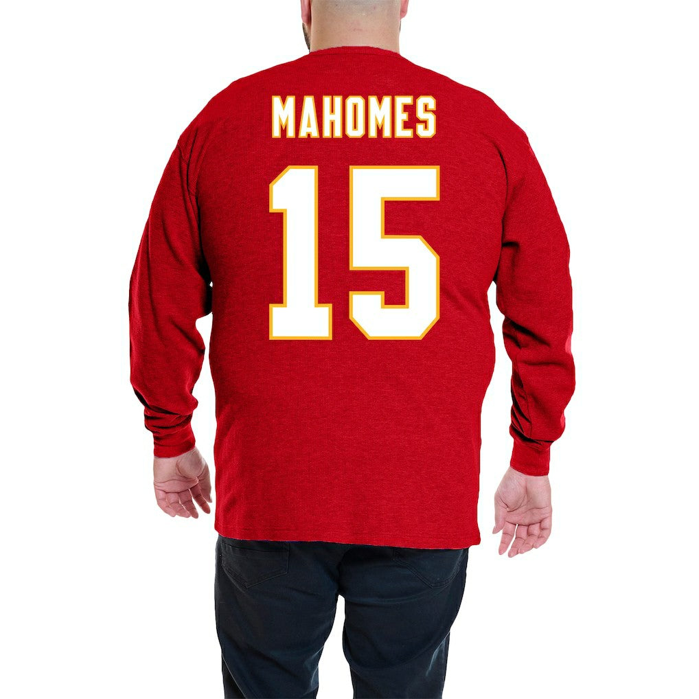 Patrick Mahomes Kansas City Chiefs Big & Tall Thermal Waffle Long Sleeve T-Shirt - Red T-shirts