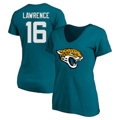 Trevor Lawrence Jacksonville Jaguars Women's Plus Size Fair Catch Name & Number Scoop Neck T-Shirt - Teal T-shirts