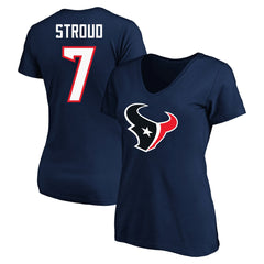 C.J. Stroud Houston Texans Women's Plus Size Fair Catch Name & Number Scoop Neck T-Shirt - Navy T-shirts