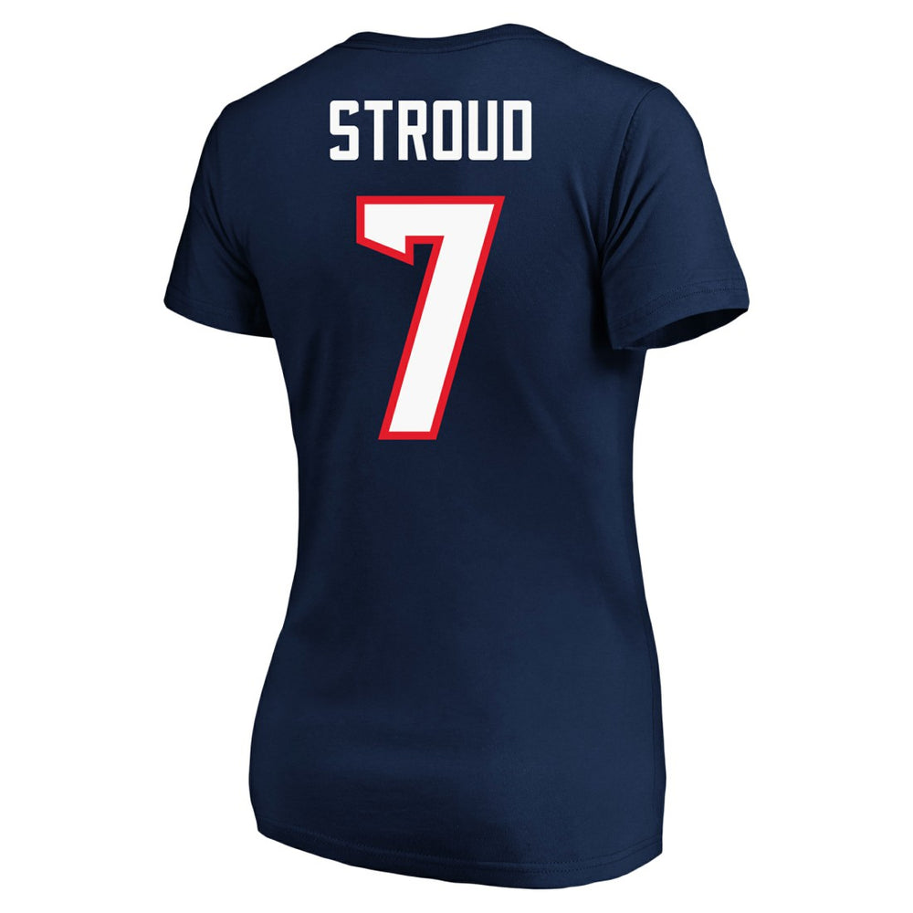 C.J. Stroud Houston Texans Women's Plus Size Fair Catch Name & Number Scoop Neck T-Shirt - Navy T-shirts